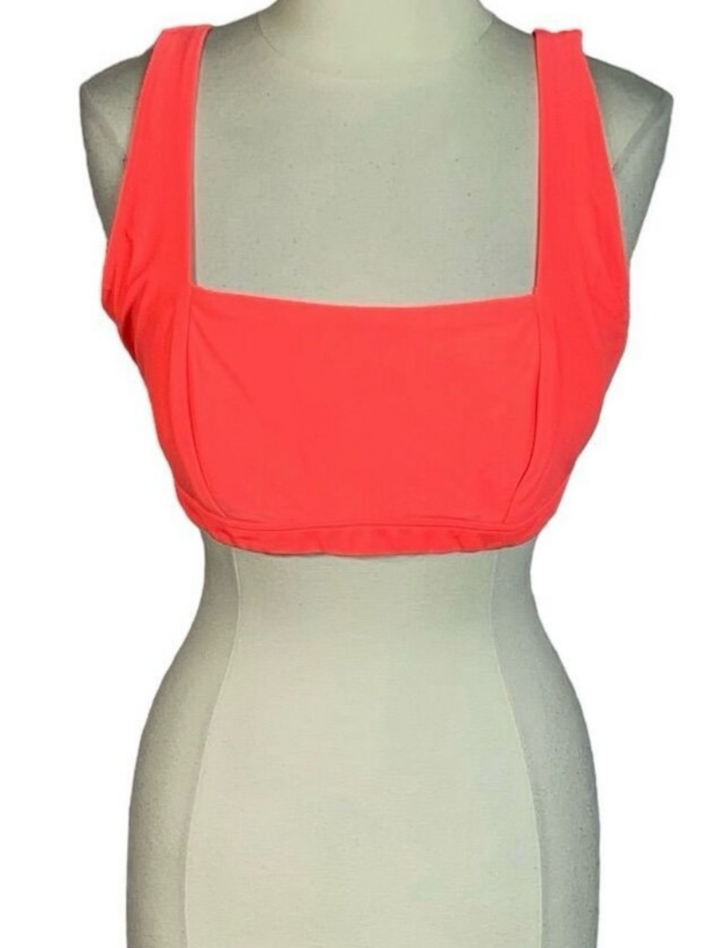 Old Navy Neon Orange Bikini Top XL Square Neck Wide Strap Swimwear